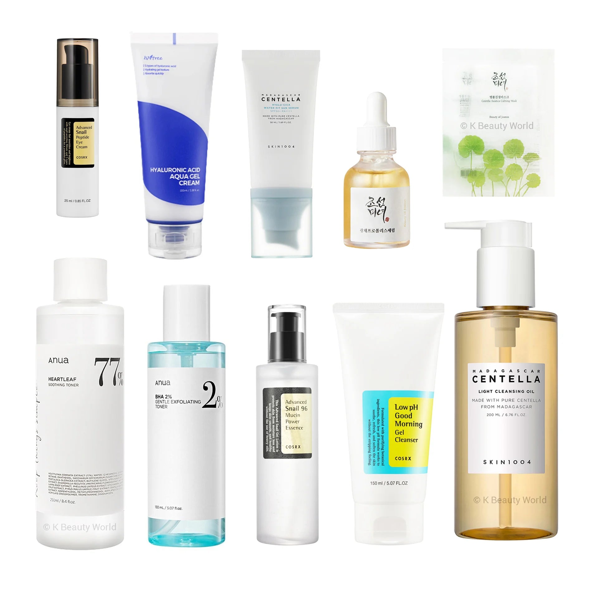 10 Step Korean Skin Care Routine Set Oily Skin Type