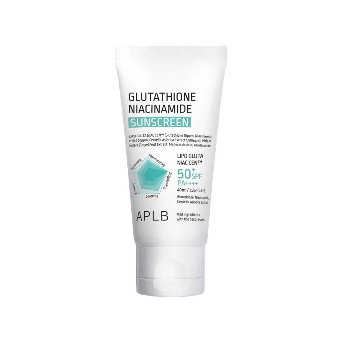 APLB Glutathione Niacinamide Sunscreen 40ml - K Beauty World APLB Glutathione Niacinamide Sunscreen 40ml - K Beauty World