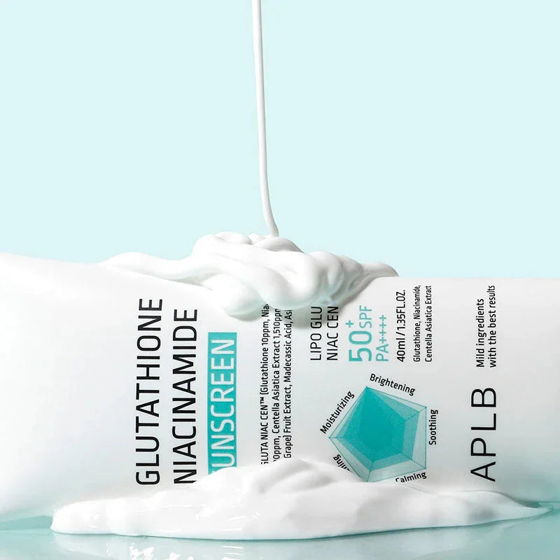 APLB Glutathione Niacinamide Sunscreen hydrating brightening anti-aging Korea skin care K Beauty World