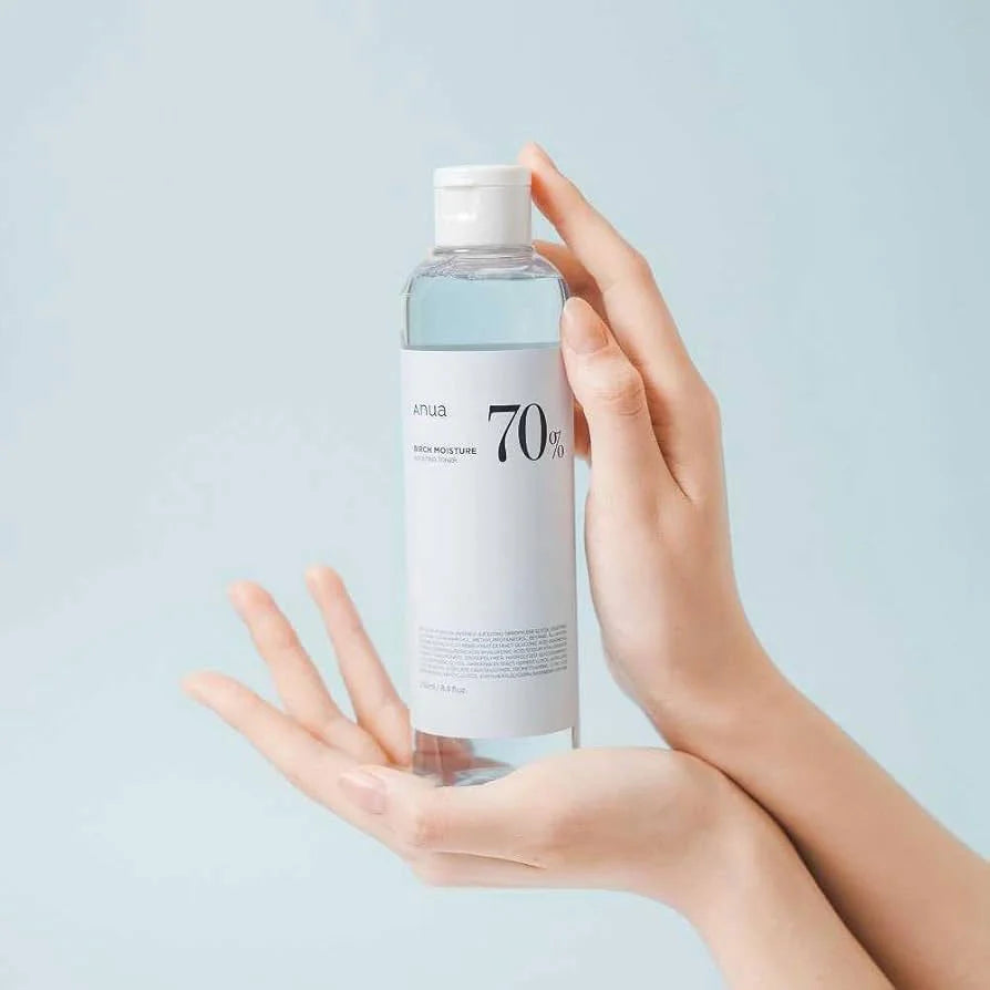Anua Birch 70% Moisture Boosting Toner calming exfoliating dull skin acne pimple soothing redness sebum control K Beauty World