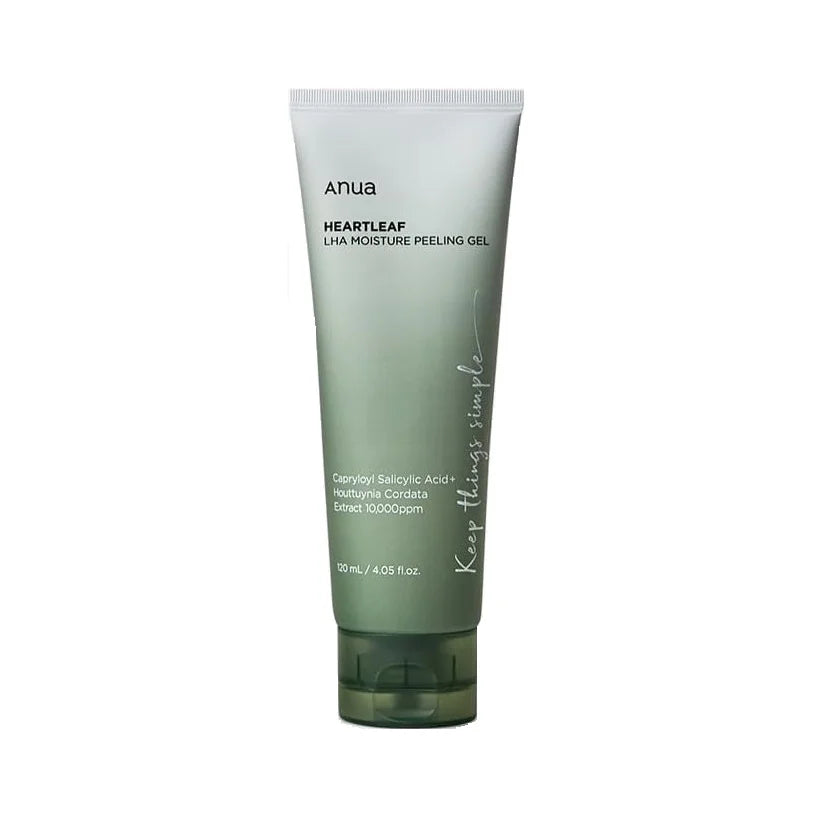 Anua Heartleaf LHA Moisture Peeling Gel Korean facial exfoliator for excess sebum blackheads acne breakouts pimple K Beauty World