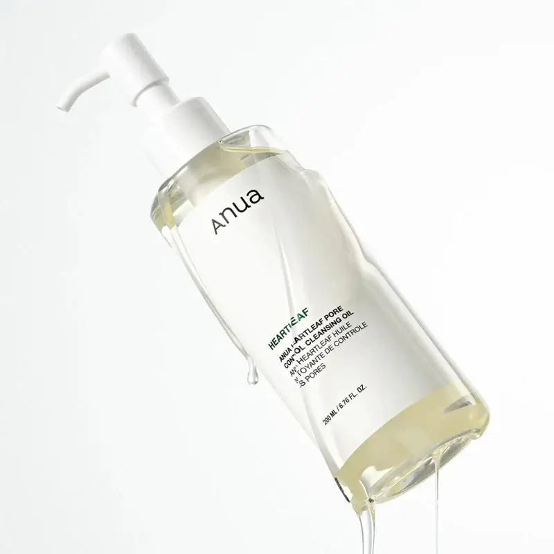 Anua Heartleaf Pore Control Cleansing Oil best facial cleanser for combination acne prone oily skin blackheads excess sebum control K Beauty World