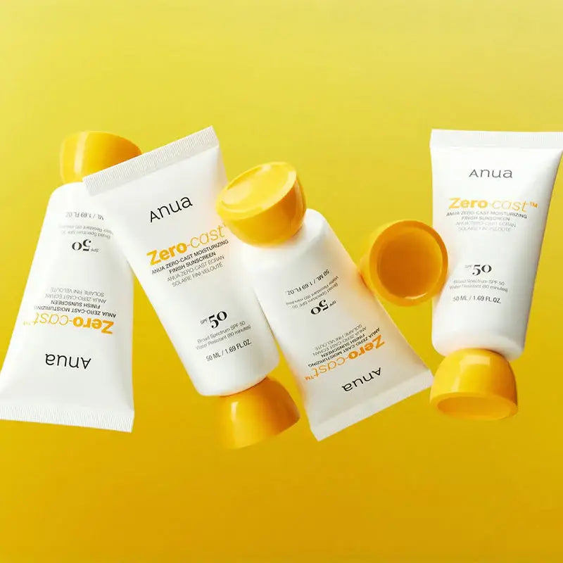 Anua Zero-Cast Moisturizing Finish Sunscreen best seller from Korean skincare for all skin types chemical sun cream lightweight K Beauty World