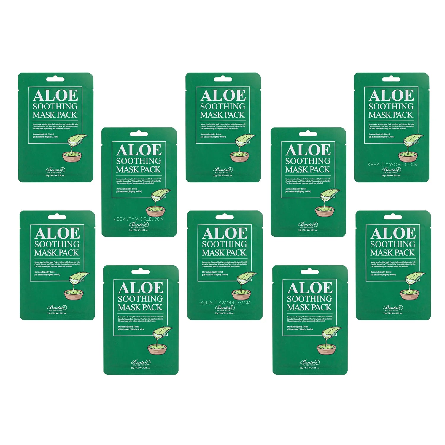Benton Aloe Soothing Mask Pack (Lot de 10)