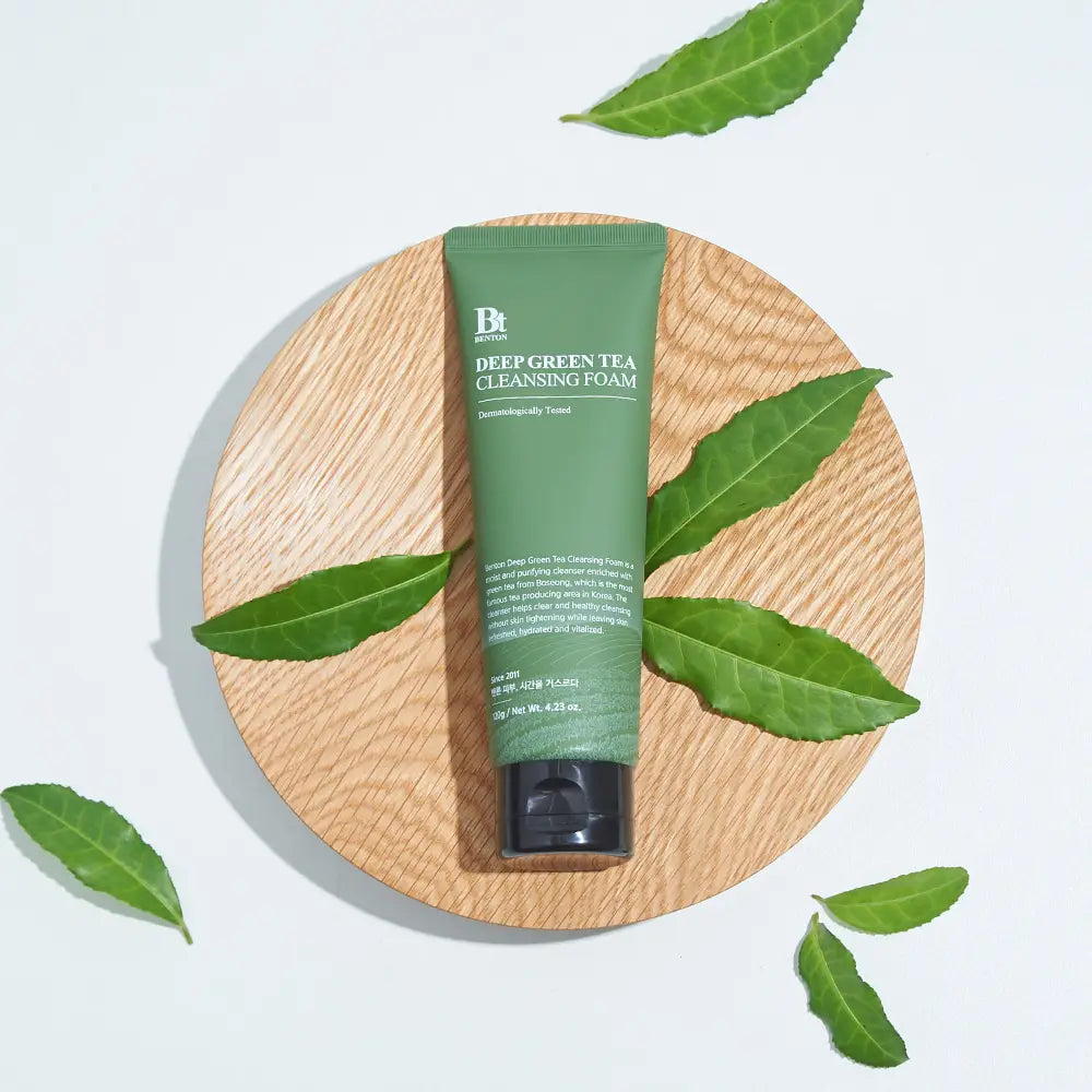 Benton Deep Green Tea Cleansing Foam natural cosmetics from south Korea best seller affordable facial cleanser K Beauty World