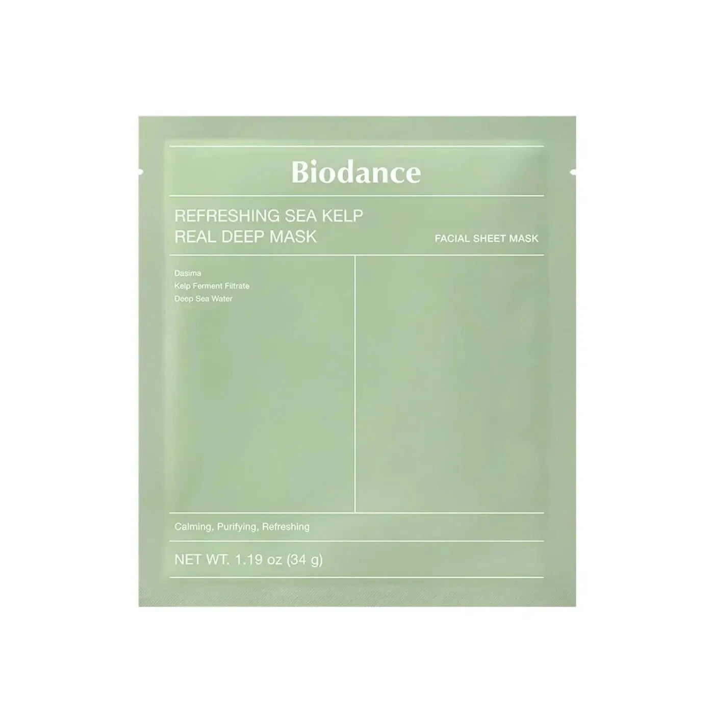 Biodance Refreshing Sea Kelp Real Deep Mask sebum controlling calming redness acne oily acne prone skin K Beauty World