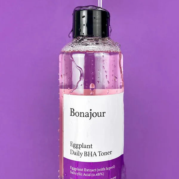 Bonajour Eggplant BHA Daily Toner salicylic acid Korean skincare acne breakouts uneven skin tone blackheads K Beauty World
