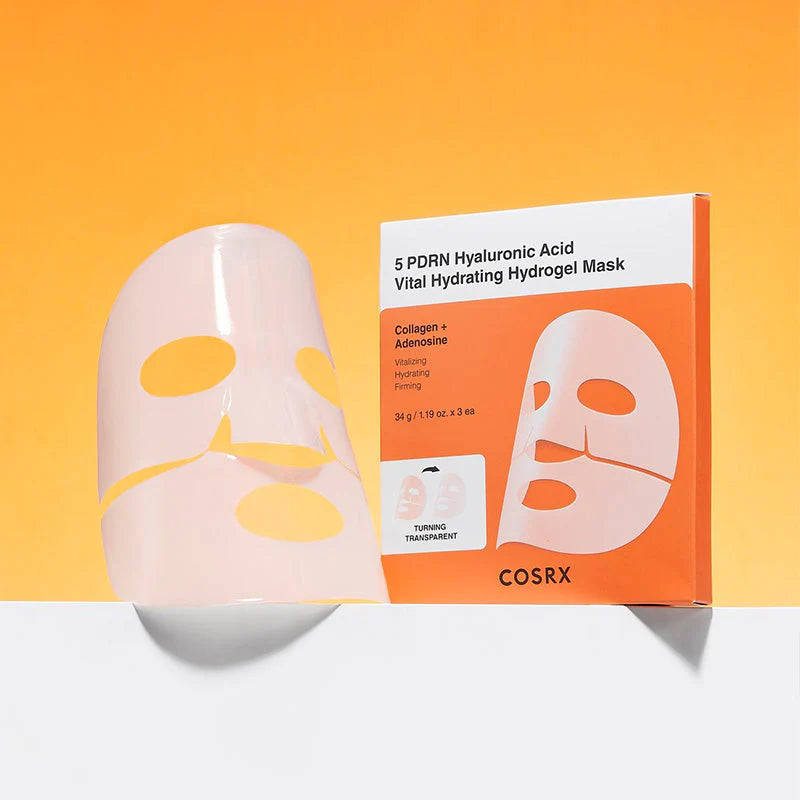 Cosrx 5 PDRN Hyaluronic Acid Vital Hydrating Hydrogel Mask (Set of 3) gentle natural Korean cosmetics skincare K Beauty World