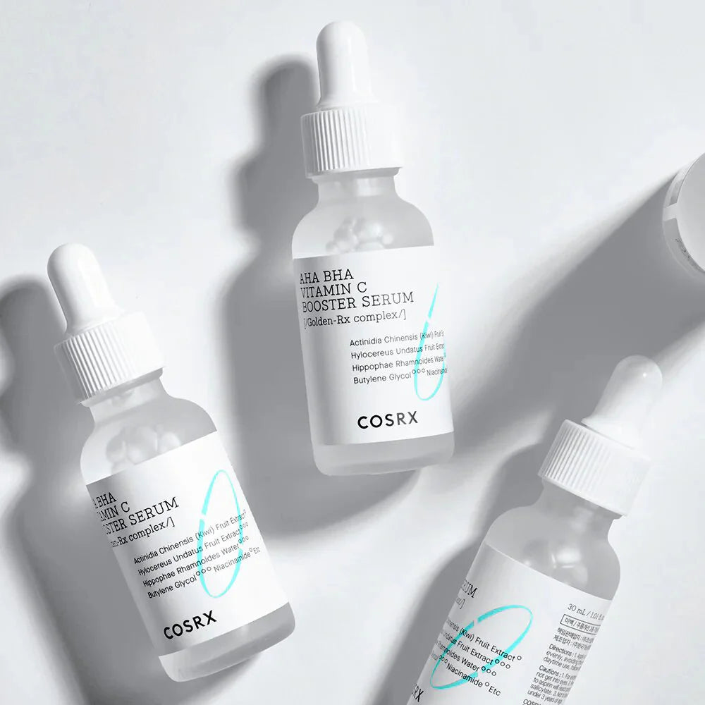 Cosrx Refresh AHA BHA Vitamin C Booster Serum best facial peeling for dry dull skin dark spots acne pimples blackheads fine lines wrinkles K Beauty World