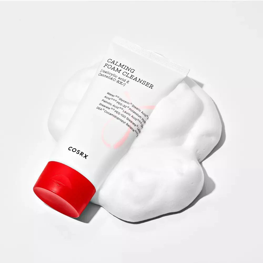 Cosrx AC Collection Calming Foam Cleanser salicylic acid centella peeling soothing hydrating cleansing form for oily acne prone skn K Beauty World