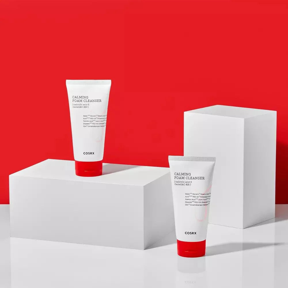 Cosrx AC Collection Calming Foam Cleanser BHA peeling dead skin cell excess sebum blackheads dull skin clogged pore cleansing foam oily combination skin K Beauty World
