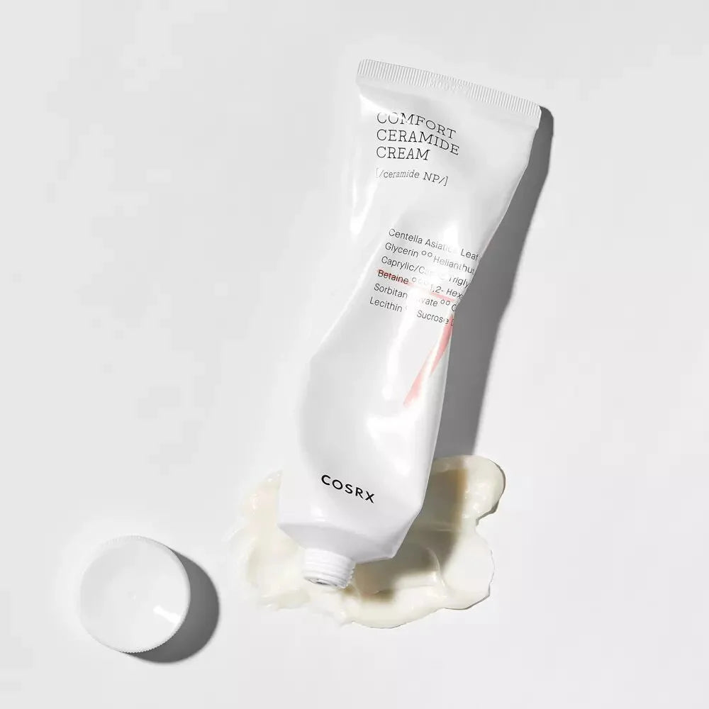 Cosrx Balancium Comfort Ceramide Cream for face dry sensitive stressed dull rough skin texture flaky skin eczema rich moisturizer for soft nourished skin vegan skin care K Beauty World
