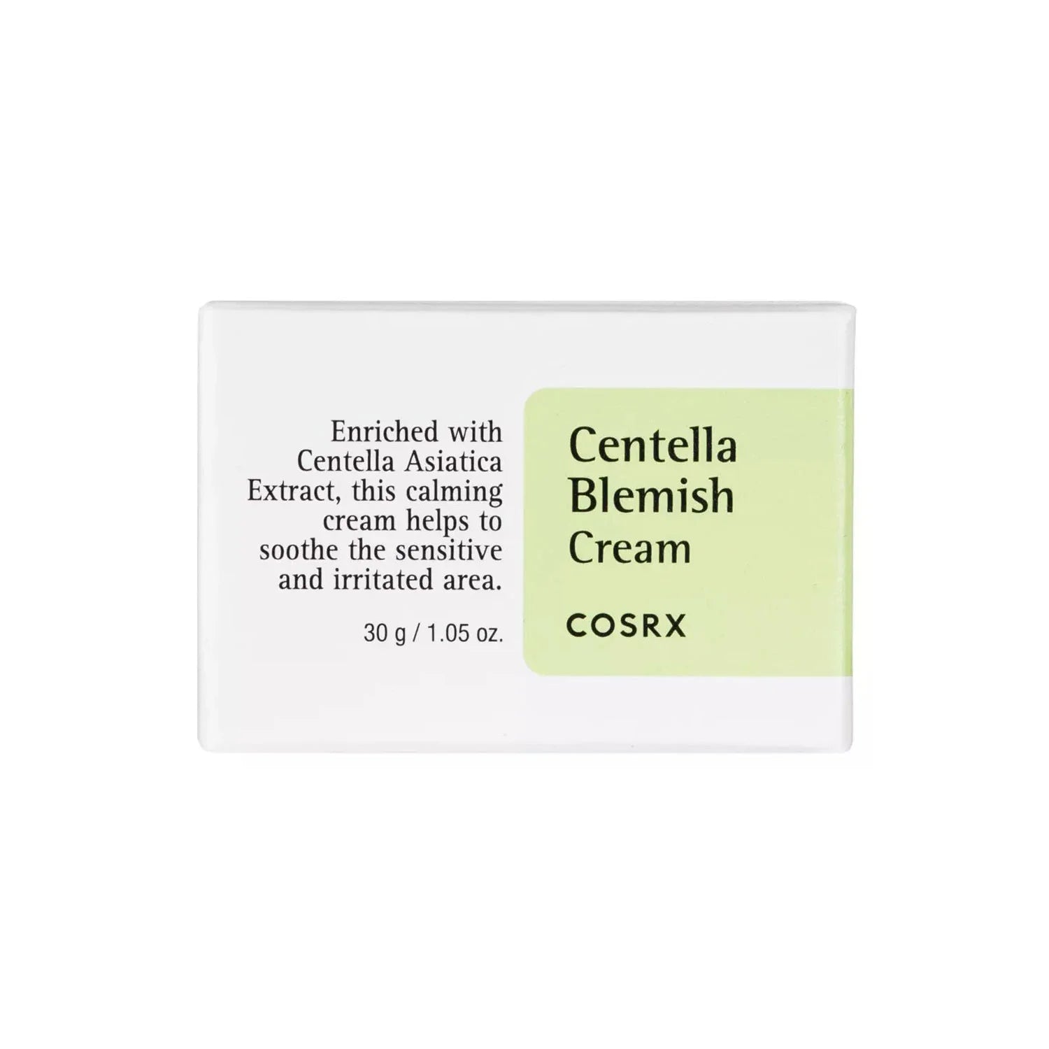Cosrx Centella Blemish Cream best soothing moisturizer with Centella Asiatica Zinc Oxide Tea Tree Oil sensitive irritated skin redness dark spots K Beauty World