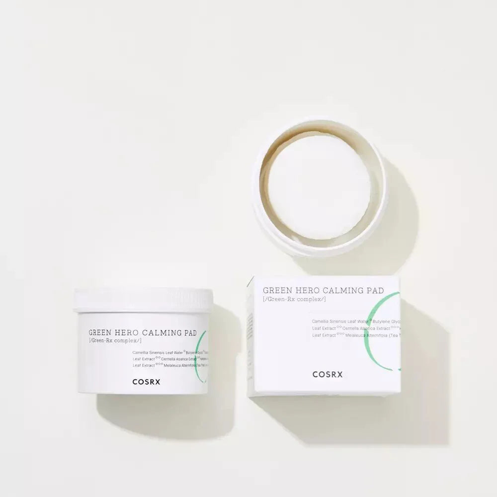 Cosrx One Step Green Hero Calming Pad soothing hydrating peeling toner for irritated uneven skin rough skin texture dark spots acne K Beauty World