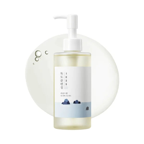 Round Lab 1025 Dokdo Cleansing Oil best gentle moisturizing hypoallergenic Korean makeup remover face cleansing for dry dull sensitive oily combination acne prone skin types K Beauty World