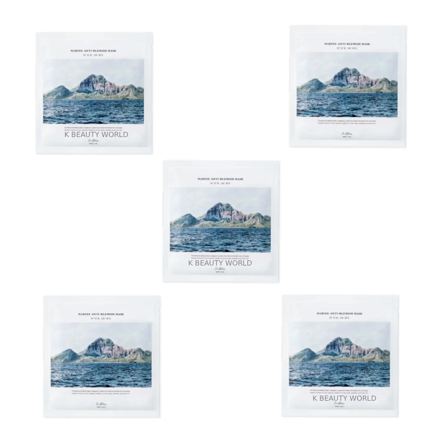 Dr. Althea Marine Anti-Blemish Mask (Set of 5) rough dry skin hydrating soothing Korean sheet mask K Beauty World
