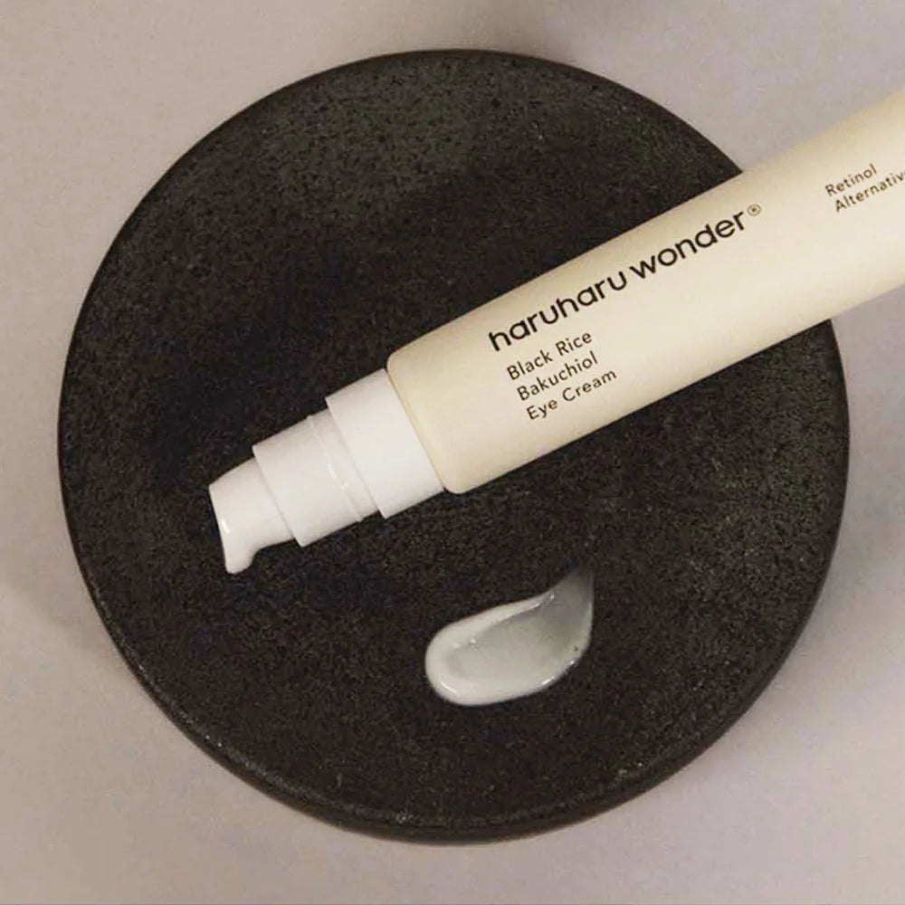 Haruharu Wonder Black Rice Bakuchiol Eye Cream for dark circles wrinkles deep fine lines signs of aging anti-aging Korean skincare dry sensitive skin K Beauty World