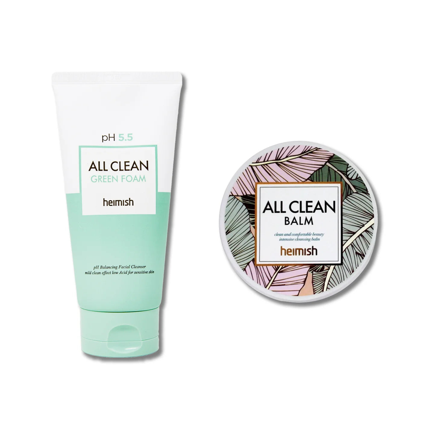 Heimish All Clean Double Cleansing Set low acidic facial cleanser for dry sensitive damaged skin barrier natural gentle Korean cosmetics K Beauty World