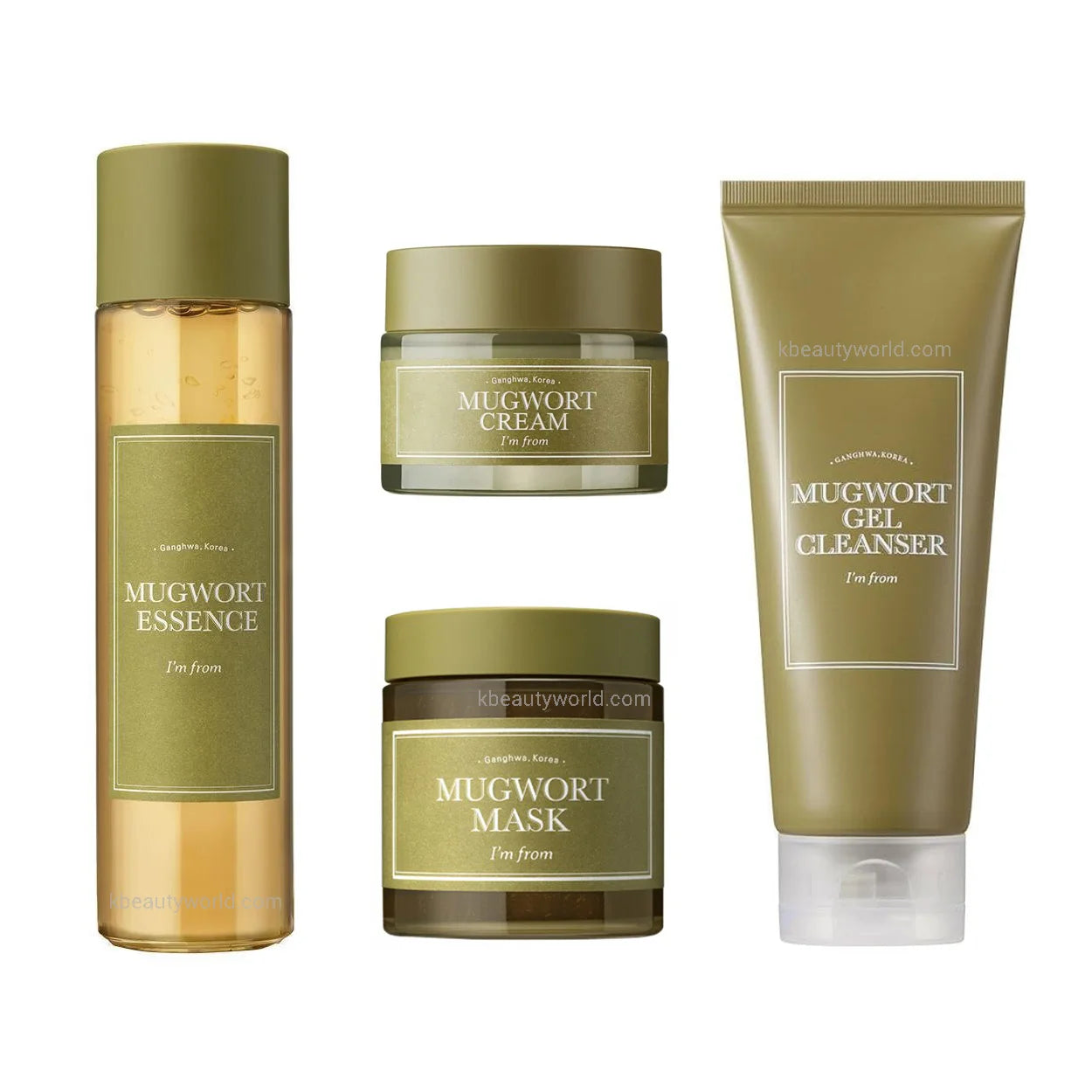 I'm From 4 Step Mugwort Soothing Skincare Set soothing healing hydrating korean skin care routine for redness irritation acne pimple sensitive skin rosacea K Beauty World
