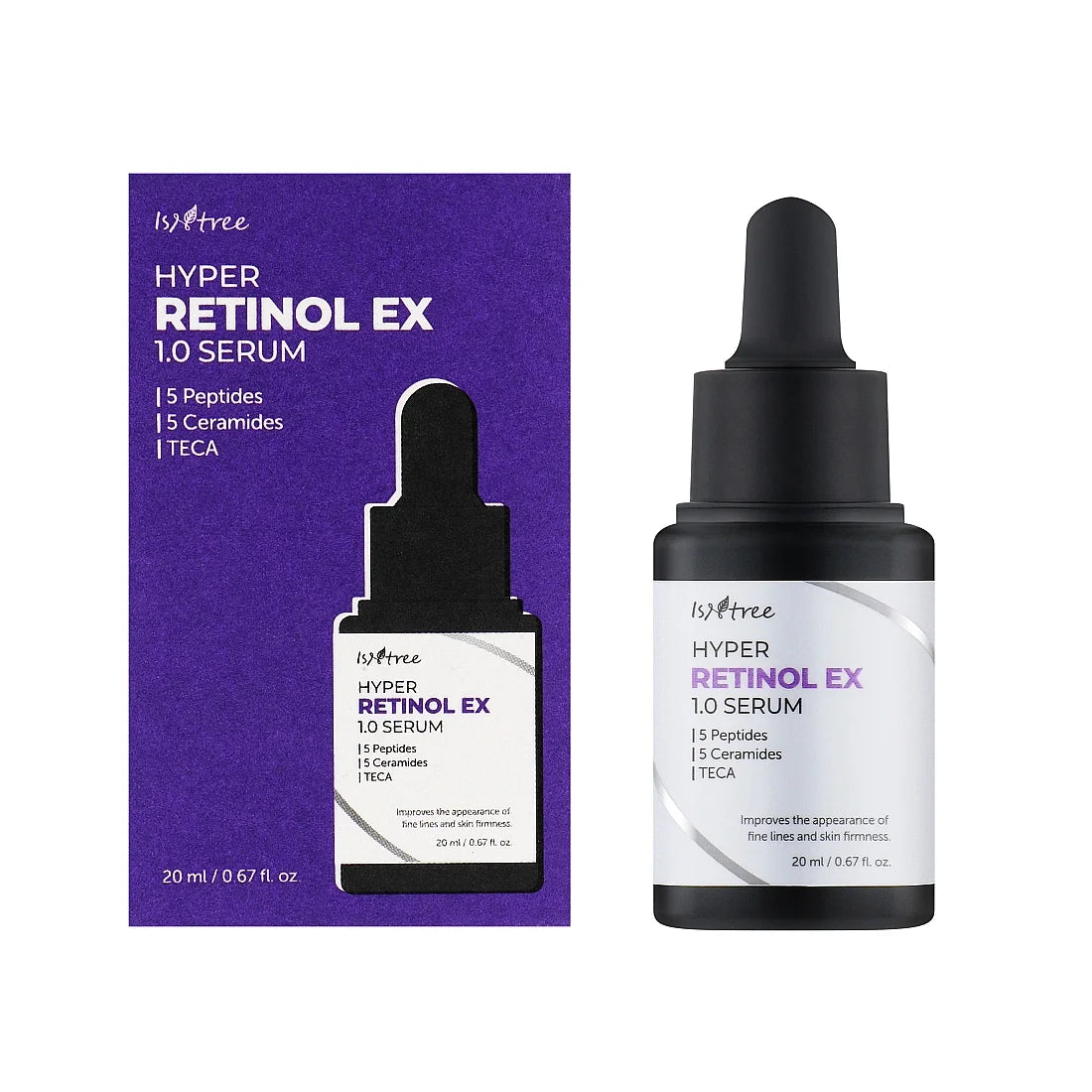 Isntree Hyper Retinol EX 1.0 Serum peptides ceramide rough skin texture fine lines wrinkles aging skin K Beauty World