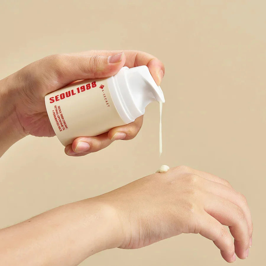 OUL 1988 Cream : Retinal Liposome 1% + Fermented Rice fine lines wrinkles slow aging mature dry dull skin K Beauty World