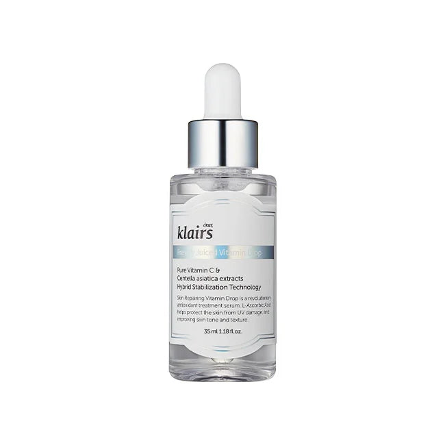 Klairs Freshly Juiced Vitamin Drop ascorbic acid Fragrance-free anti-aging antioxidants fine lines wrinkles dark spots vegan skin care K Beauty World