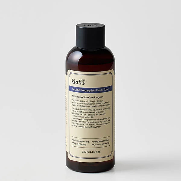 Klairs Supple Preparation Facial Toner best Korean vegan skin care cruelty-free best-selling products worldwide sensitive skin gentle daily use K Beauty World