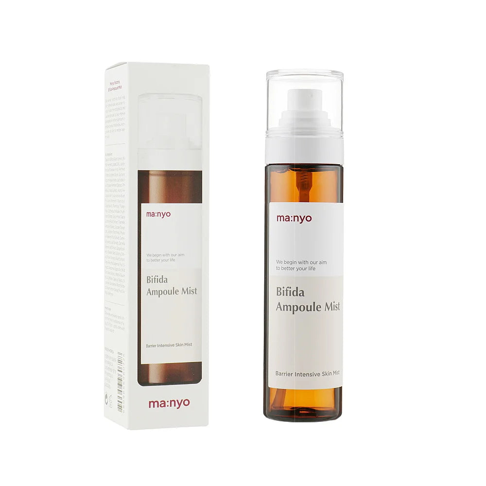Ma:nyo Bifida Ampoule Mist vegan cruelty-free Korean skincare freshen up afternoon makeup fixer K Beauty World