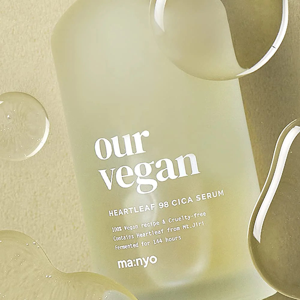 Ma:nyo Our Vegan Heartleaf 98 Cica Serum cica ampouple redness irritation acne oily skin rosacea eczema natural cosmetics face care K Beauty World