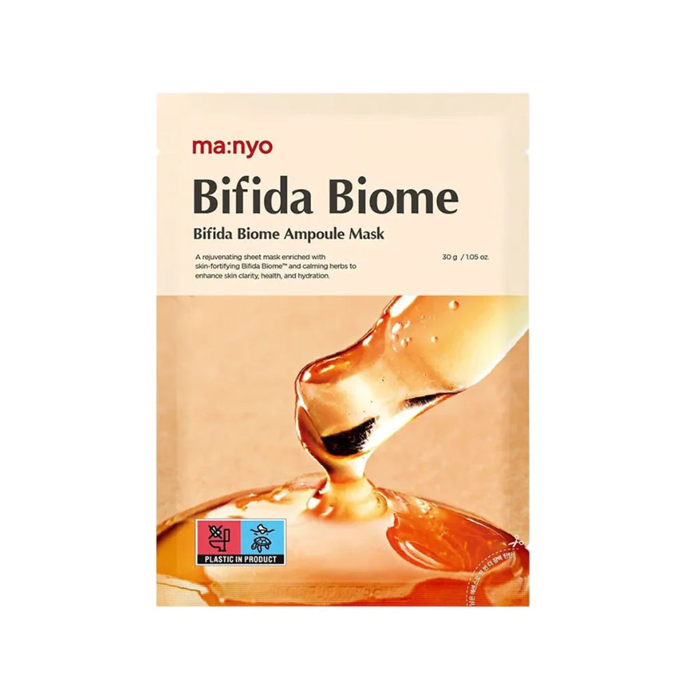 Ma:nyo Bifida Biome Ampoule Mask best Korean sheet mask hydrating brightening anti-aging wrinkles fine lines K Beauty World