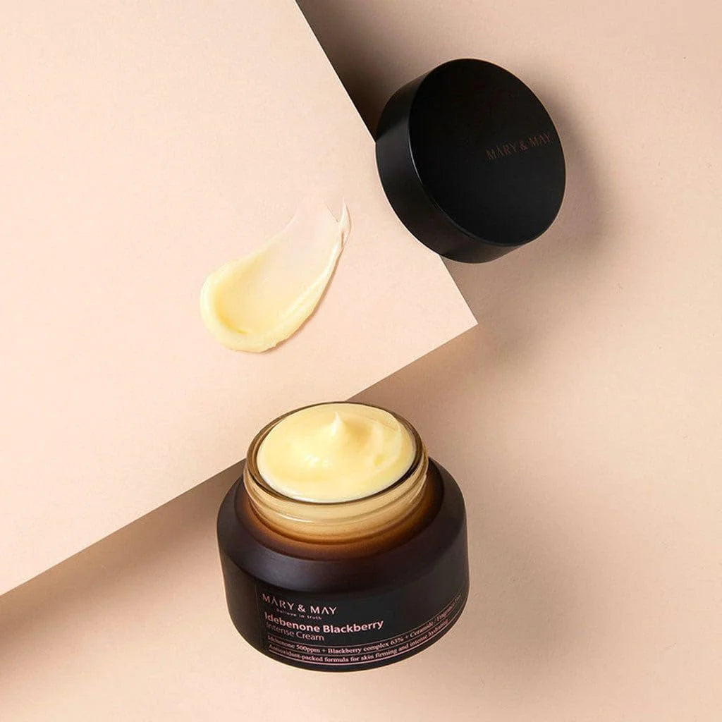 Mary & May Idebenone Blackberry Intense Cream rich soft texture fine lines wrinkles Korean skin car mature skin men women K Beauty World