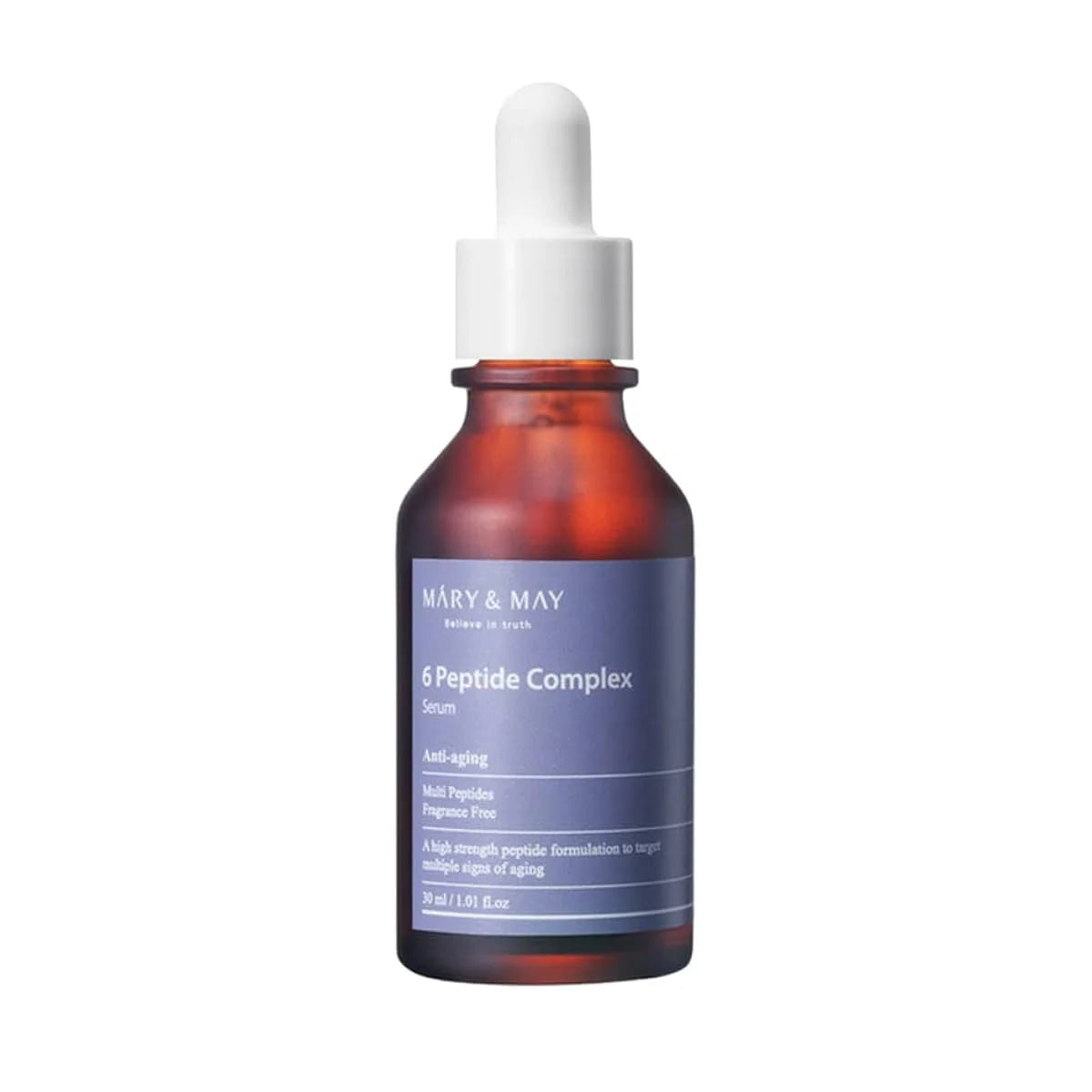 Mary & May 6 Peptide Complex Serum anti-aging reducing fine lines wrinkles Korean skin care for men women K Beauty World