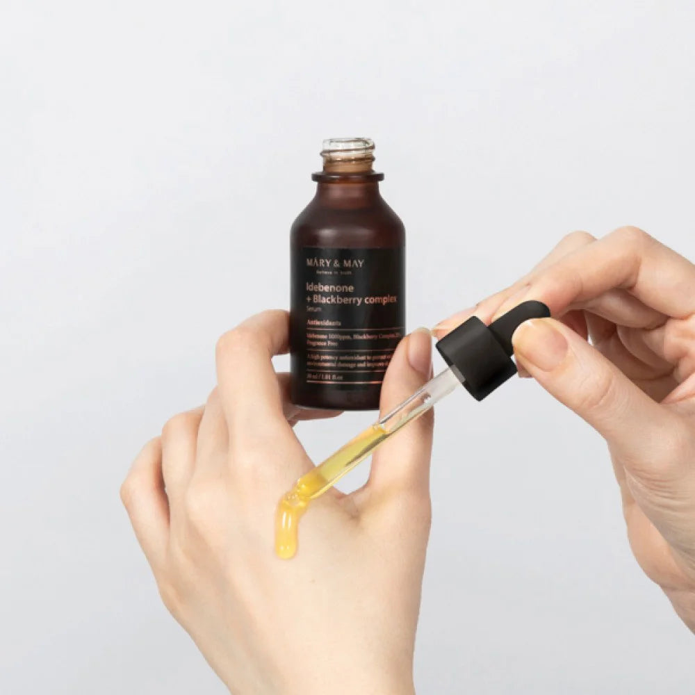 Mary & May Idebenone and Blackberry Complex Serum lightweight antioxidant rich anti-wrinkle fine line reducing serum from South Korea K Beauty World