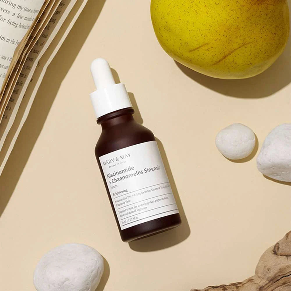 Mary & May Niacinamide + Chaenomeles Sinensis Serum hydrating brightening K Beauty World