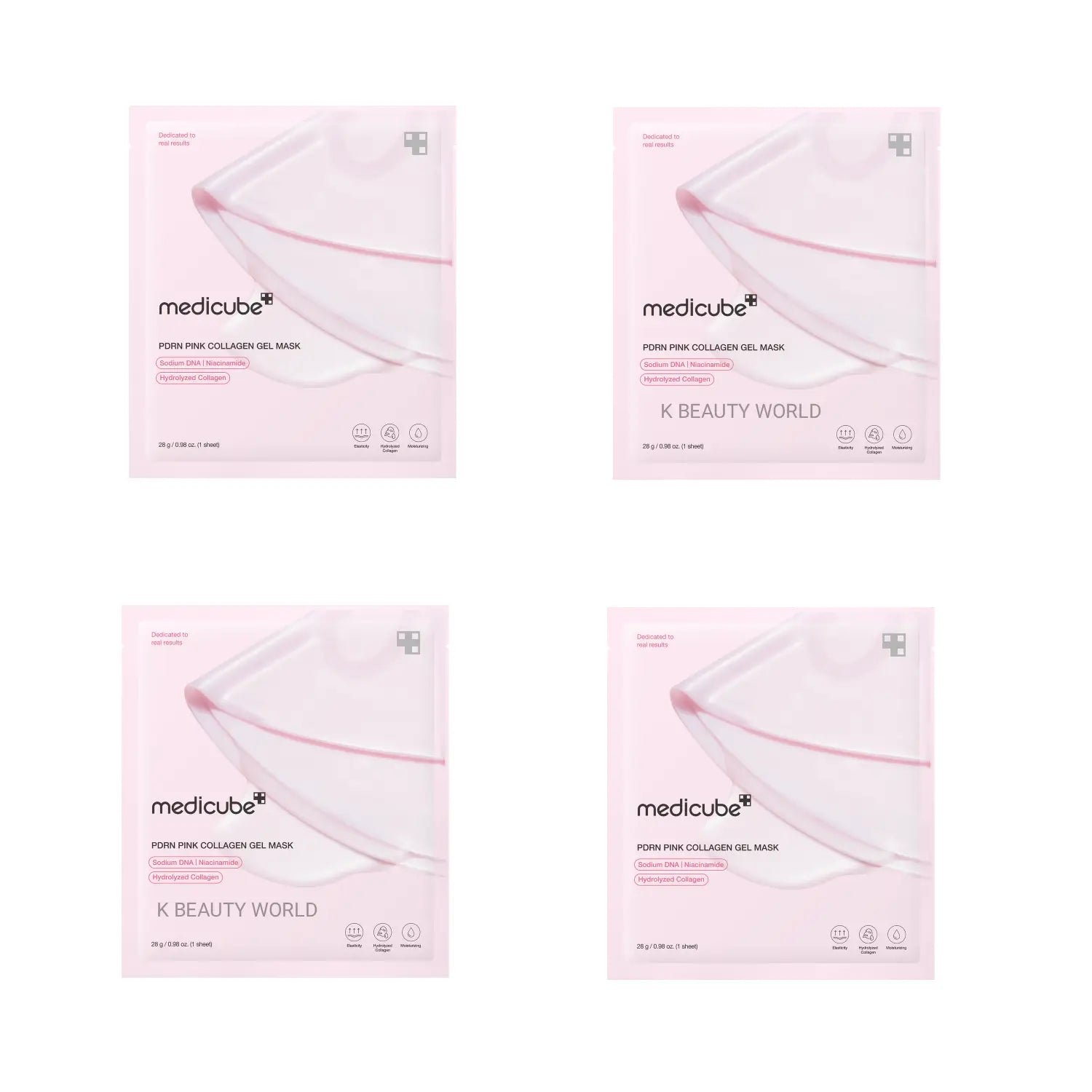 Medicube PDRN Pink Collagen Gel Mask (Set of 4) anti-aging glowing skin Korean viral product Tiktok K Beauty World
