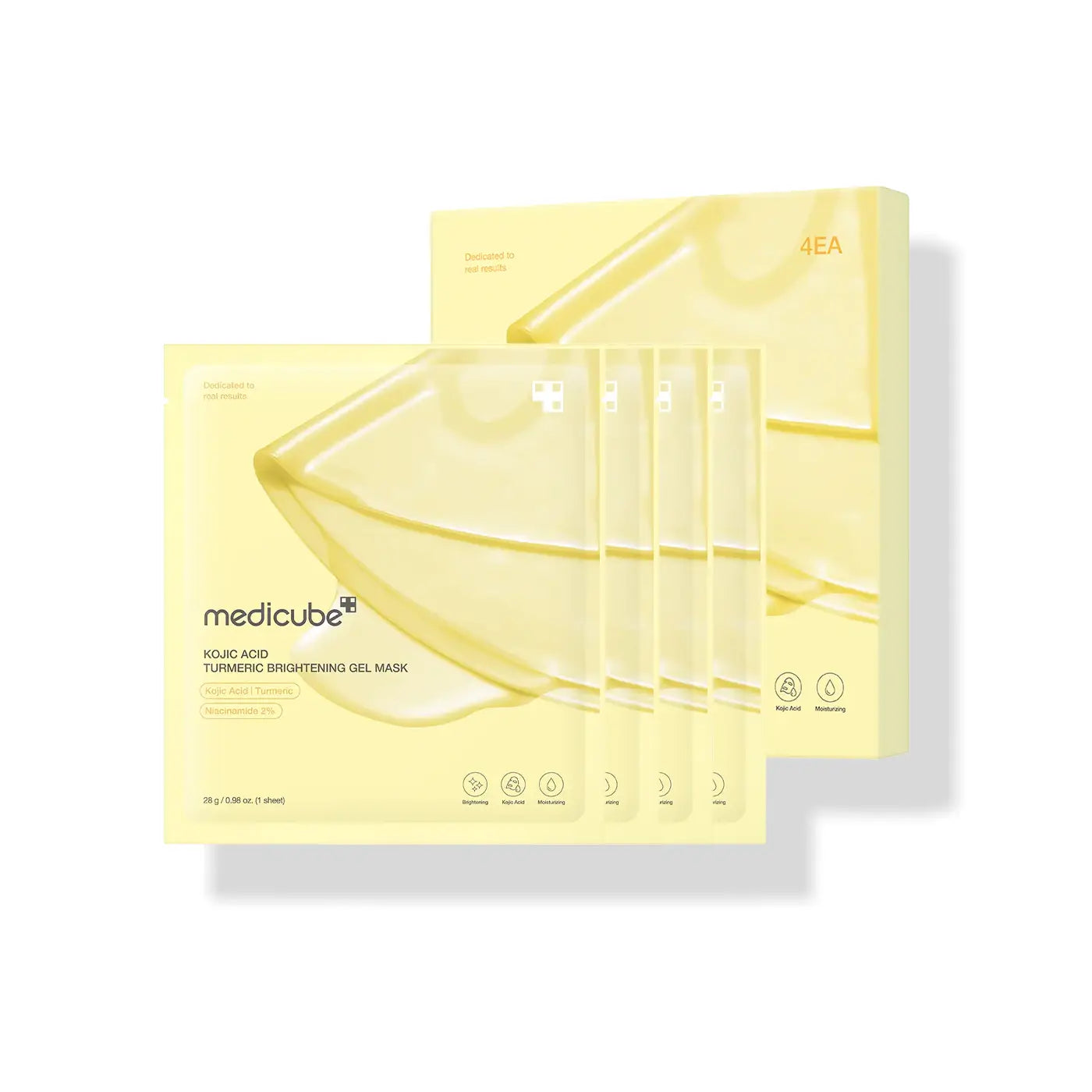 Medicube Kojic Acid Turmeric Brightening Gel Mask (Set of 4) best selling gift for skincare lover Korean face care self care at home K Beauty World