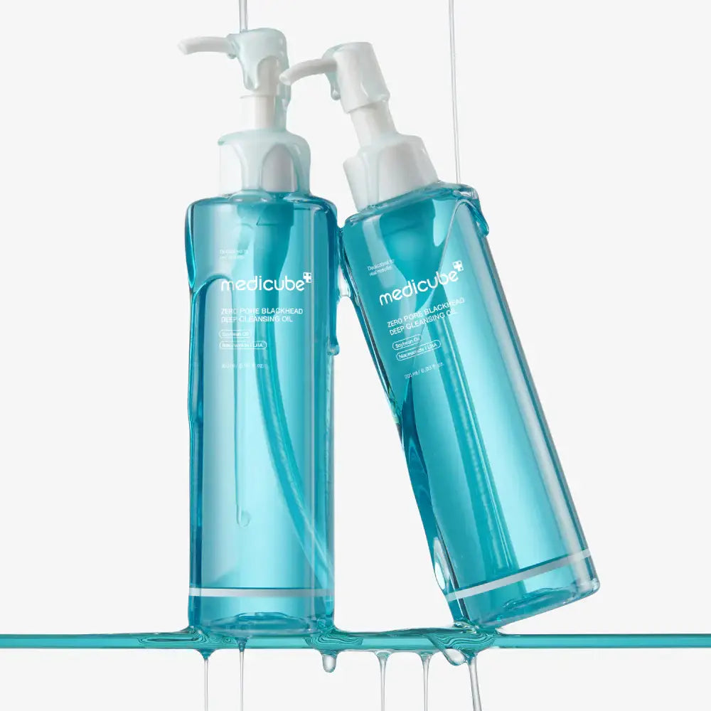 Medicube Zero Pore Blackhead Deep Cleansing Oil gentle lightweight Korean face cleanser for oily skin acne breakouts K Beauty World