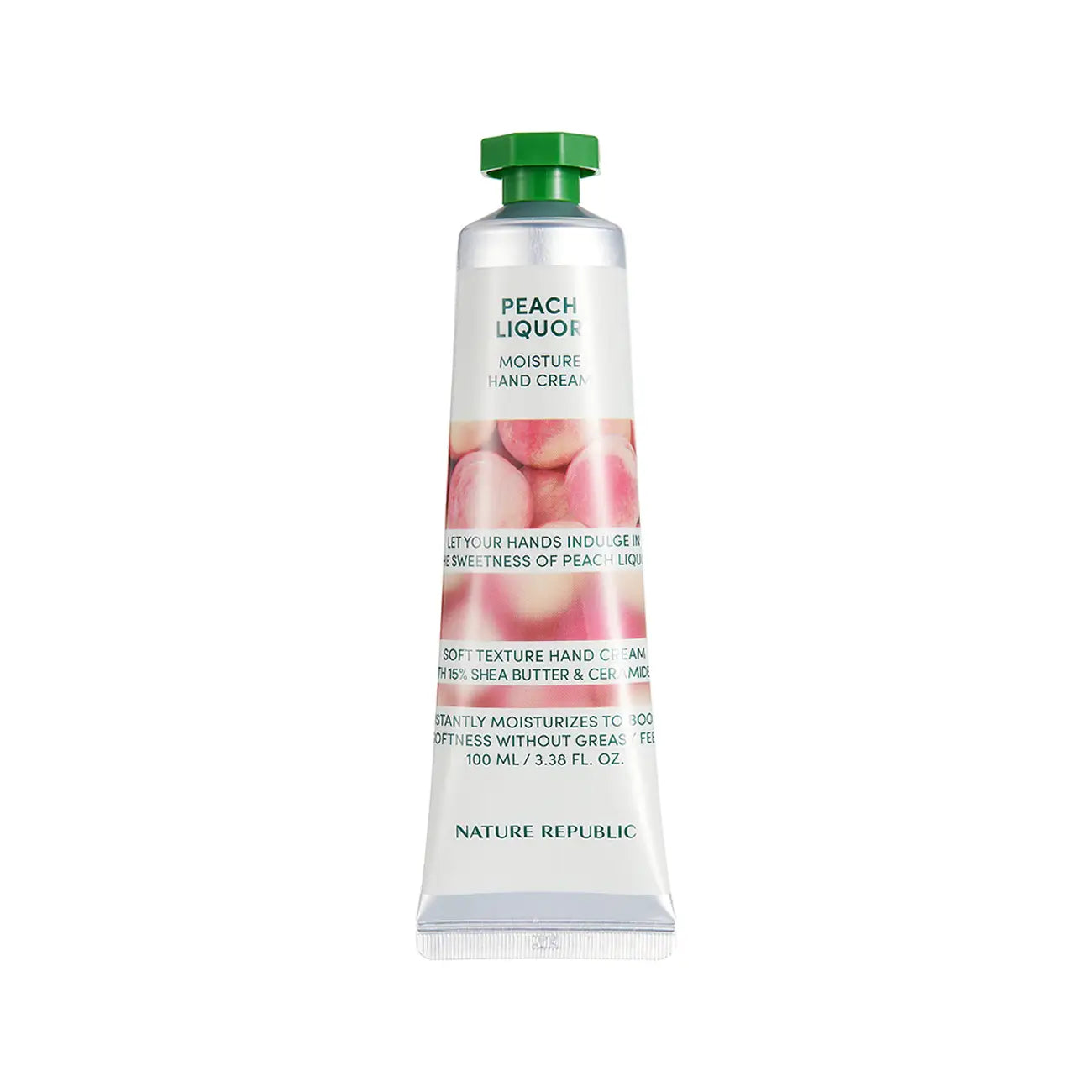 Nature Republic Hand & Nature Peach Liquor Hand Cream best selling nourishing softening moisturizing cream for dry cracked hands K Beauty World