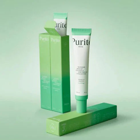 Purito Seoul Wonder Releaf Centella Eye Cream Unscented vegan eye care sensitive skin dry mature sagging skin fine lines anti-aging moisturizer K Beauty World