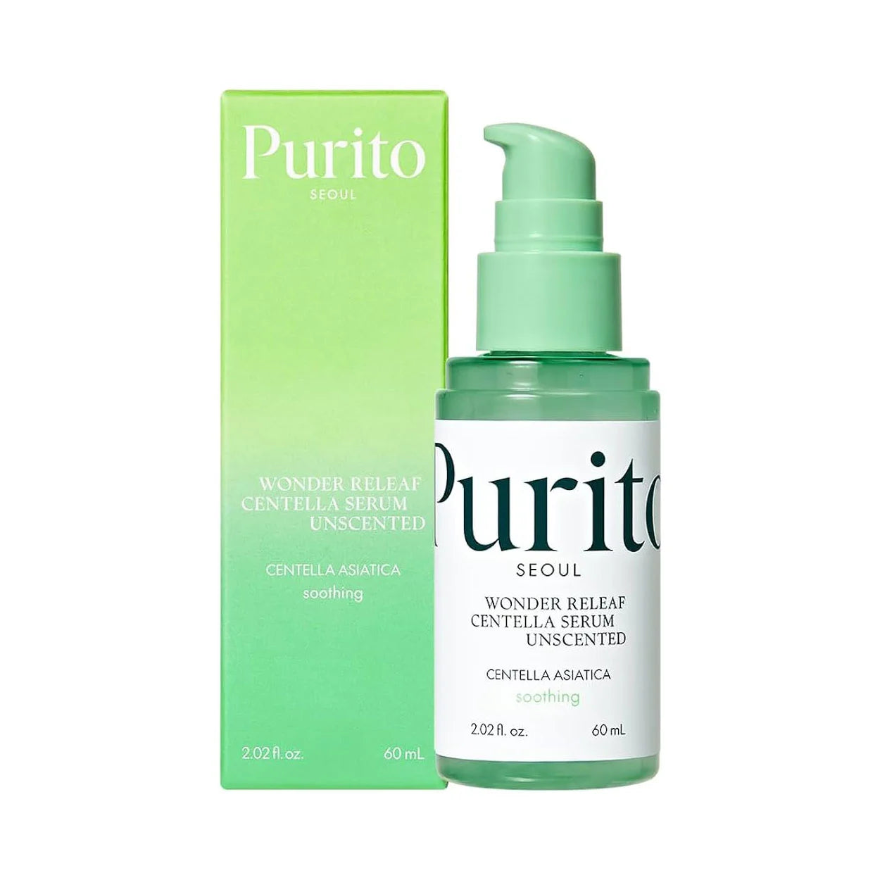 Purito Seoul Wonder Releaf Centella Serum Unscented ceramide cica Korean skin care for redness rosacea irritated acne inflamed skin vegan soothing hydrating K Beauty World