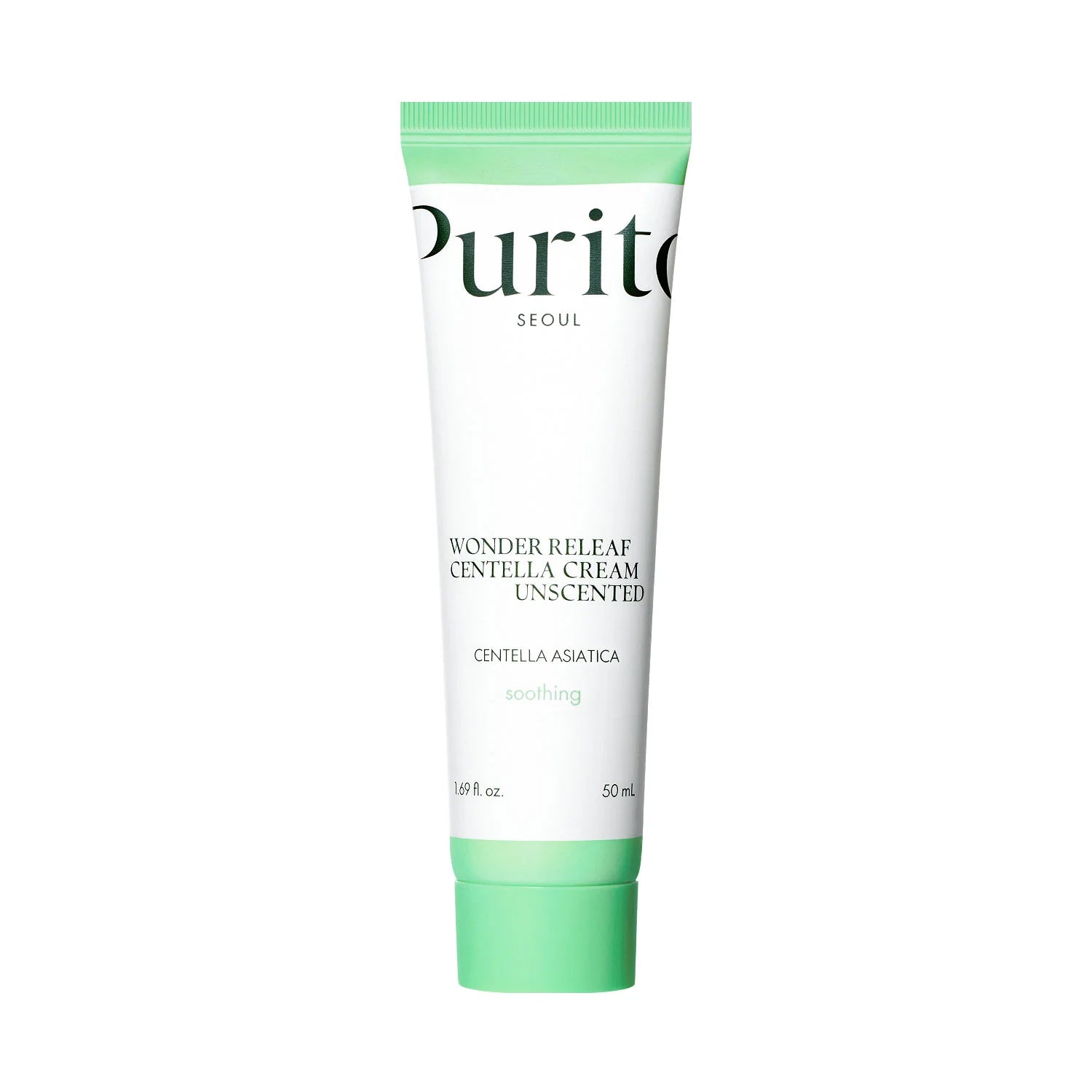 Purito Seoul Wonder Releaf Centella Cream Unscented best fragrance-free vegan Korean facial moisturizer for dry combination sensitive acne-prone irritated skin K Beauty World