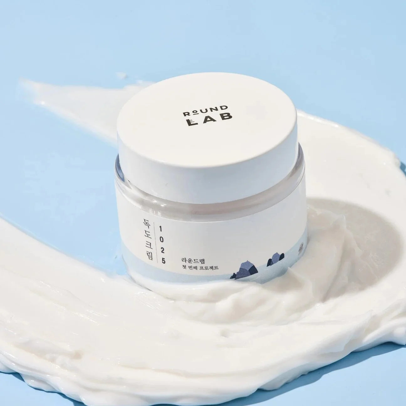 Round Lab 1025 Dokdo Cream rich facial moisturizer for dry flaky rough skin texture wrinkles fine lines K Beauty World