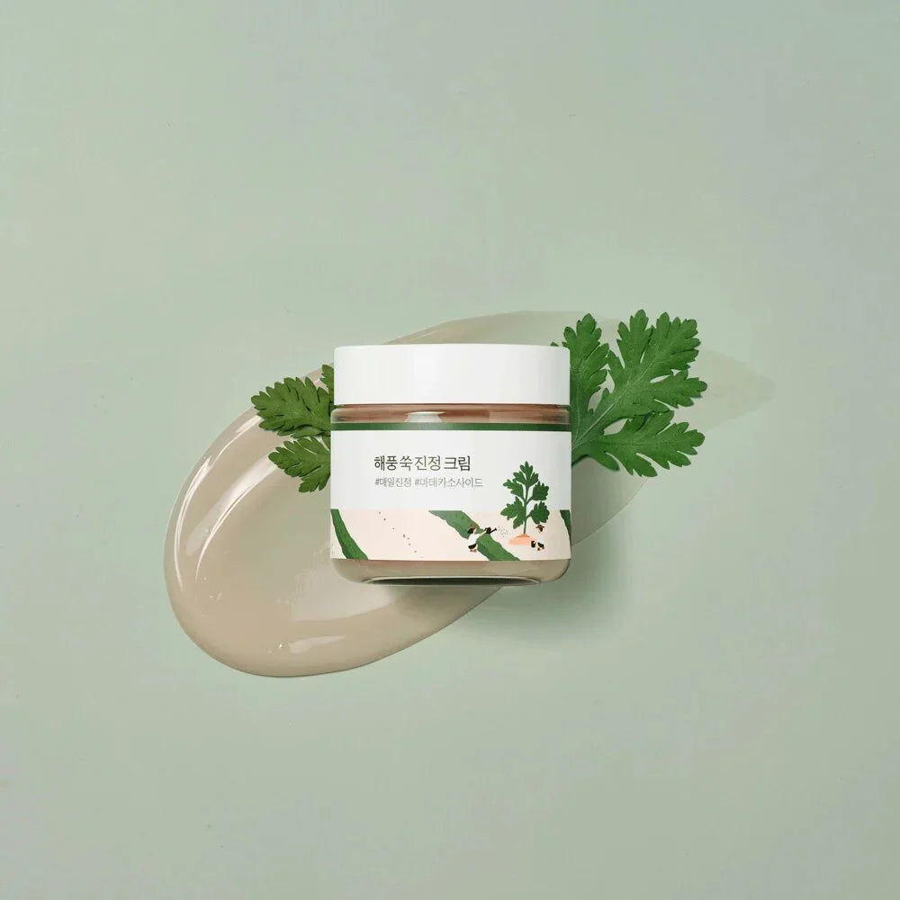 Round Lab Mugwort Calming Cream best soothing hydrating facial moisturizer dry night cream for oily combination sensitive skin non-greasy non-irritant  K Beauty World