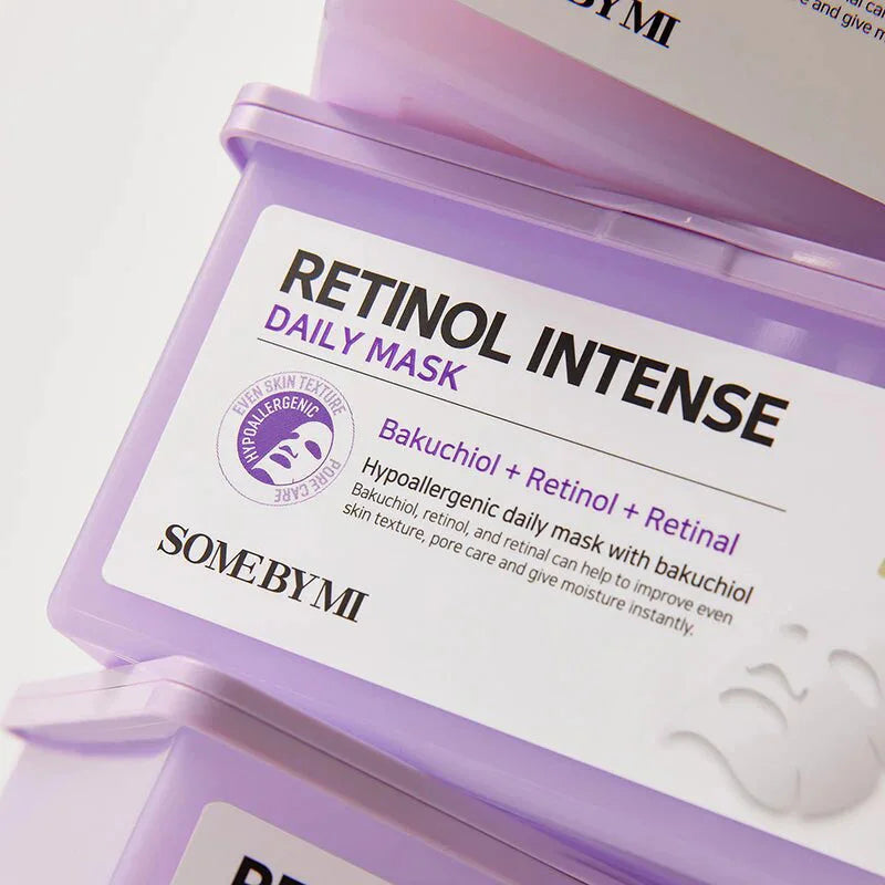 Some By Mi Retinol Intense Daily Mask rough texture dark spots fine lines dry skin signs of premature aging K Beauty World
