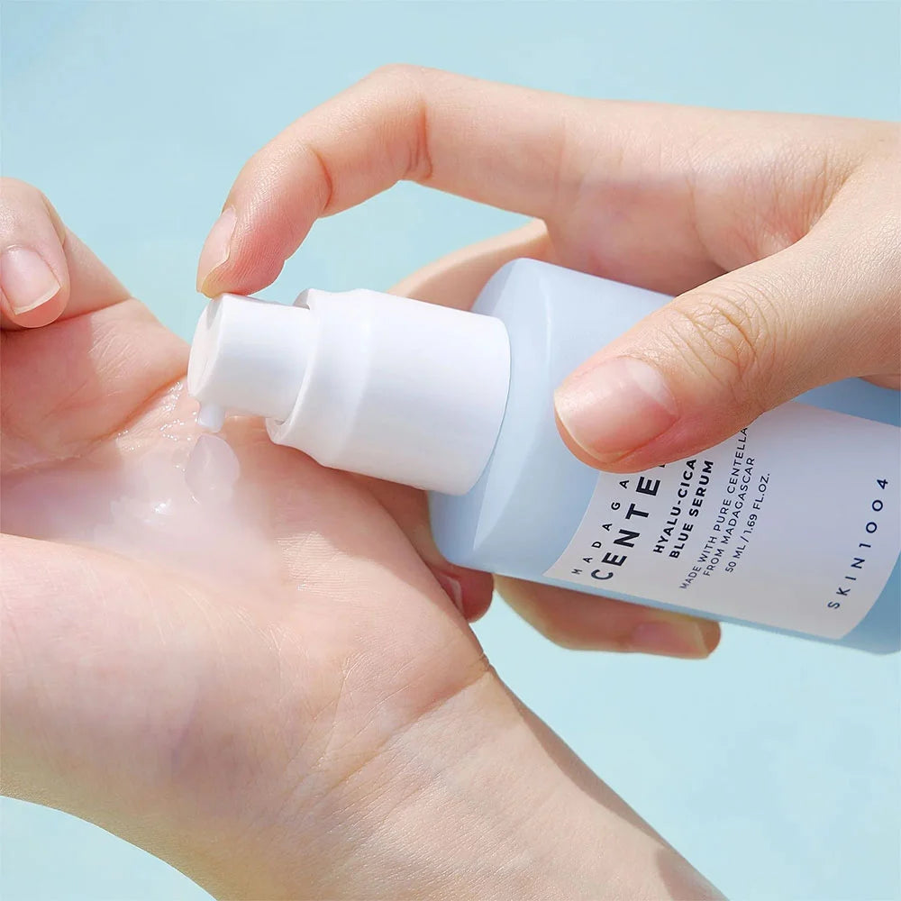 Skin1004 Madagascar Centella Hyalu-Cica Blue Serum lightweight hyaluronic acid Korean skincare K Beauty World