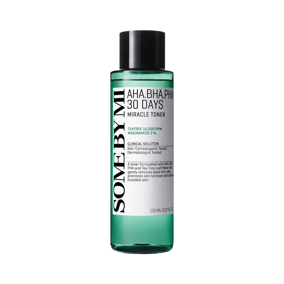 Some By Mi AHA BHA PHA 30 Days Miracle Toner best exfoliating soothing brightening Korean toner for oily combination acne prone skin blackheads dark spots K Beauty World