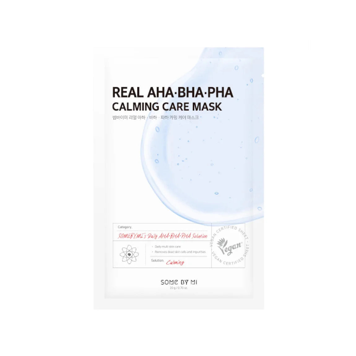 Some By Mi Real AHA BHA PHA Calming Care Mask face peeling chemical salicylic acid tea tree sebum control acne breakouts pimple blackheads sheet mask K Beauty World