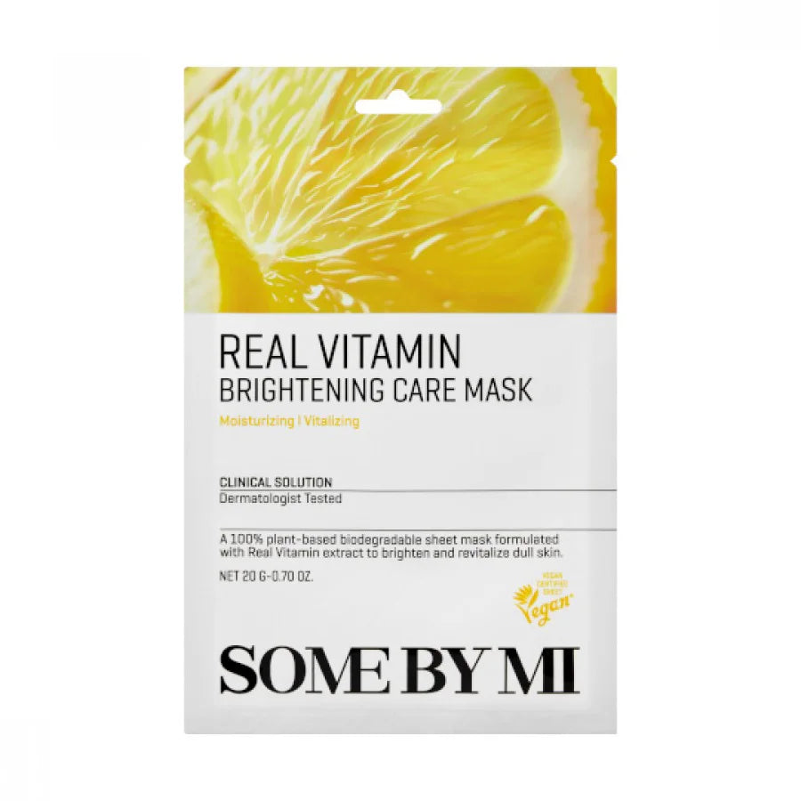 Some By Mi Real Vitamin Brightening Care Mask best Korean mask for hyperpigmentation dark spots acne scars dry dull uneven skin tone discoloration anti-aging wrinkles fine lines K Beauty World