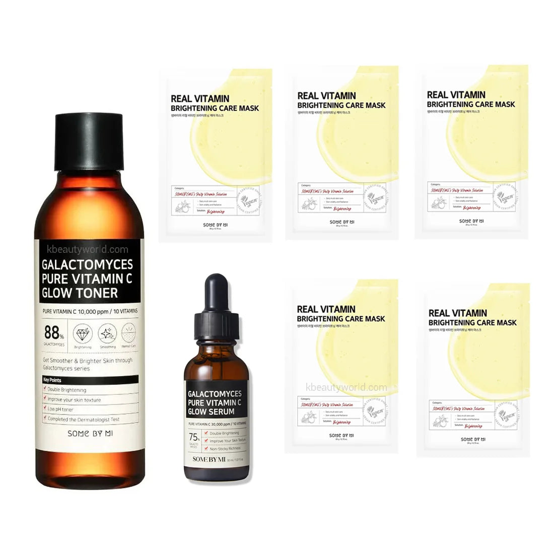 Some By Mi Vitamin C Brightening Skincare Set facial toner serum sheet mask ascorbic acid hyperpigmentation dark spots acne scars K Beauty World