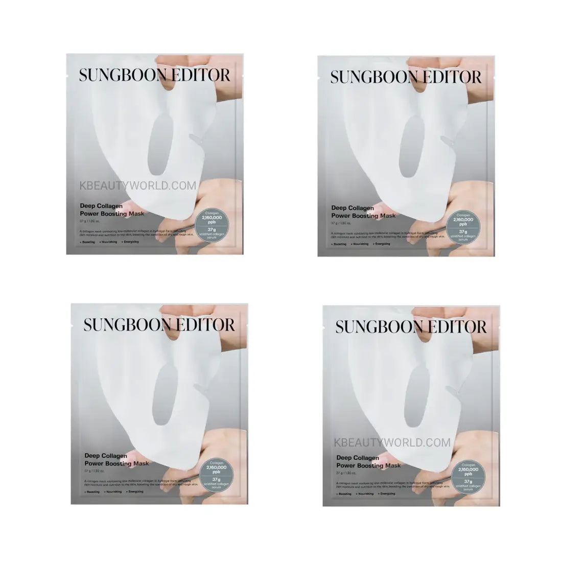 Sungboon Editor Deep Collagen Power Boosting Mask (Set of 4) best anti-aging Korean skincare sheet mask for face overnight K Beauty World